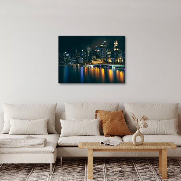 Obraz nočního Singapuru (70x50 cm)