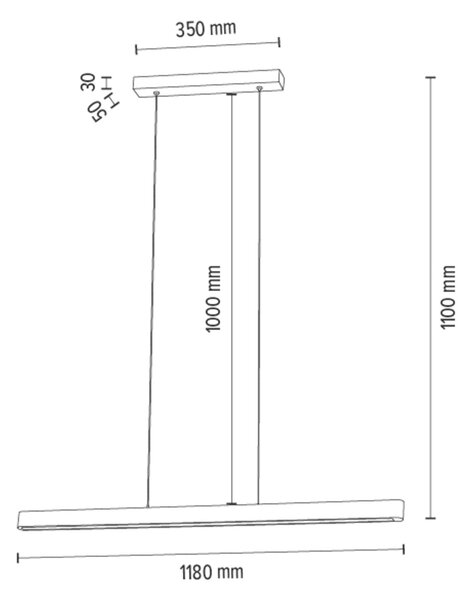 BRITOP Závěsné LED svítidlo FORESTIER, 16W, d. 118 cm, CRI 80 Barva: Ořechová
