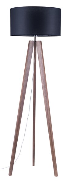 BRITOP Stojací lampa LOTTA, 1xE27, v. 160 cm Barva stínidla: Šedá látka, Barva podstavy: Dubové dřevo