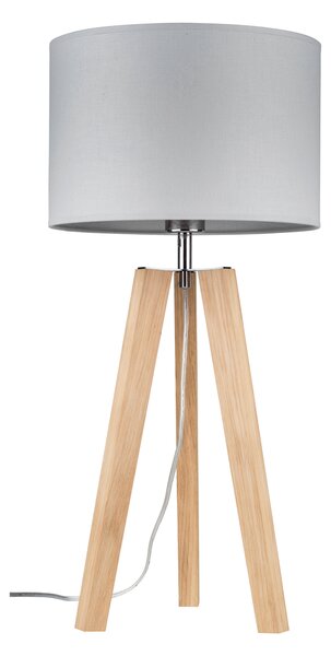 BRITOP Stolní lampa LOTTA, 1xE27, v. 65 cm Barva stínidla: Černá látka, Barva podstavy: Bukové dřevo