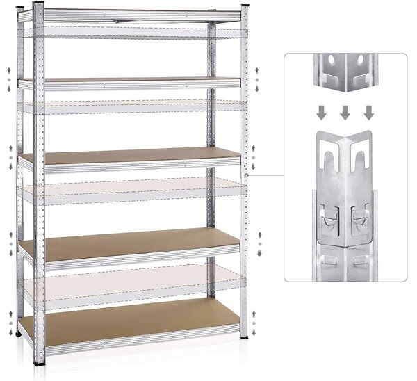 Pozinkovaný skladový regál 205 × 120 × 45 cm – 5 polic, nosnost 1000 kg