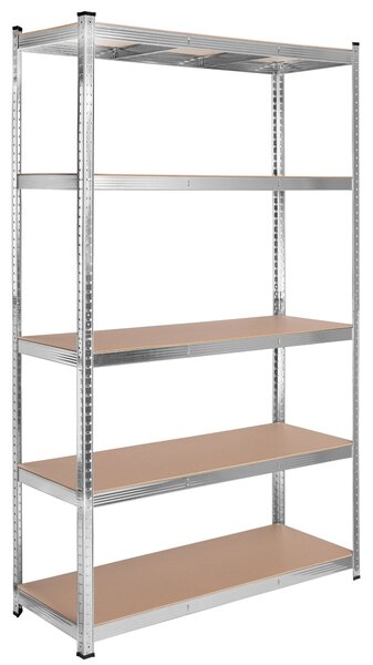 Pozinkovaný skladový regál 205 × 120 × 45 cm – 5 polic, nosnost 1000 kg