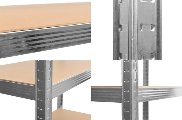 Pozinkovaný skladový regál 205 × 120 × 45 cm – 5 polic, nosnost 1000 kg