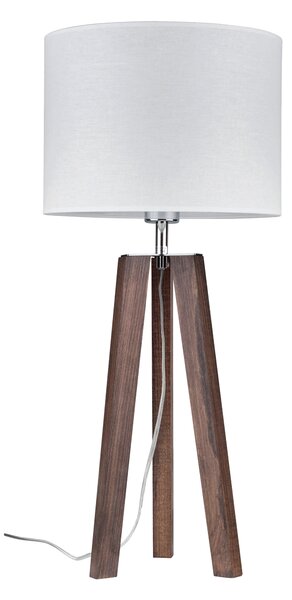 BRITOP Stolní lampa LOTTA, 1xE27, v. 65 cm Barva stínidla: Černá látka, Barva podstavy: Bukové dřevo