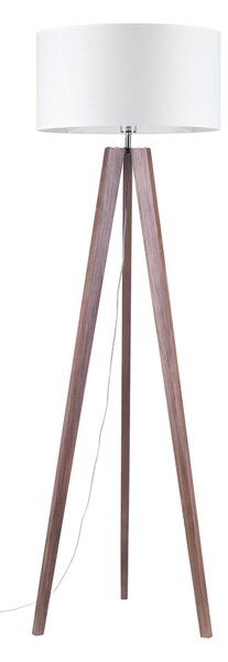 BRITOP Stojací lampa LOTTA, 1xE27, v. 160 cm Barva stínidla: Šedá látka, Barva podstavy: Dubové dřevo