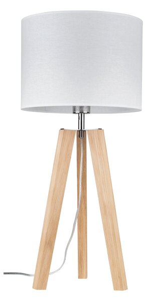 BRITOP Stolní lampa LOTTA, 1xE27, v. 65 cm Barva stínidla: Černá látka, Barva podstavy: Bukové dřevo