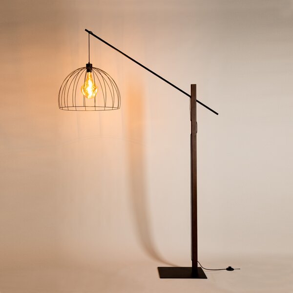 BRITOP Stojací lampa MANDARINE, 1xE27, v. 210 cm Barva podstavy: Dubové dřevo