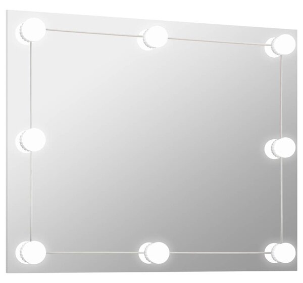 Nástěnné zrcadlo bez rámu s LED osvětlením obdélníkové sklo 3078644