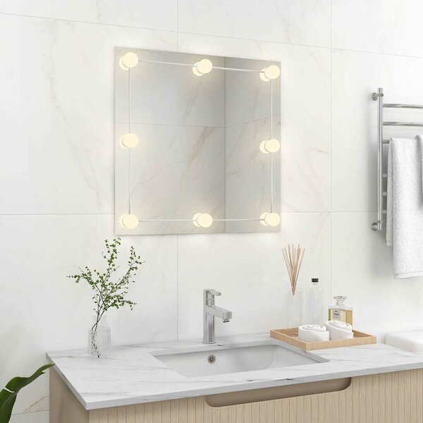 Nástěnné zrcadlo s LED osvětlením čtvercové sklo 3078638