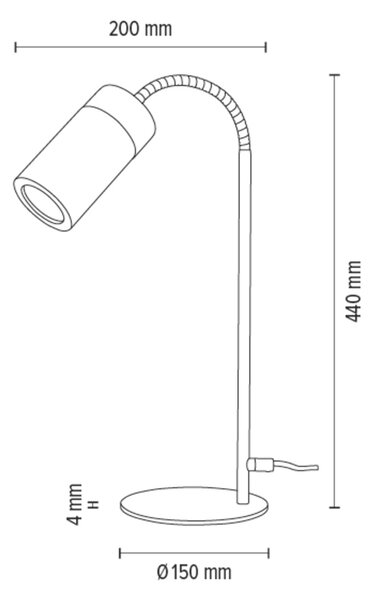 BRITOP Stolní lampa ANNICK, v. 44 cm, 1xGU10