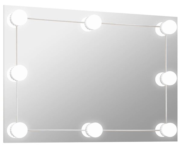 Nástěnné zrcadlo s LED osvětlením obdélníkové sklo 3078637