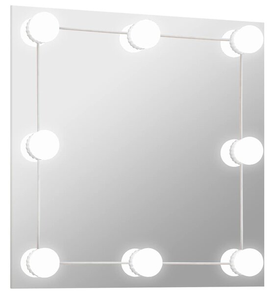 Nástěnné zrcadlo s LED osvětlením čtvercové sklo 3078636