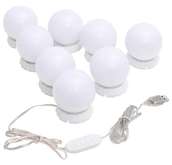 Nástěnné zrcadlo bez rámu s LED osvětlením kulaté sklo 3078646