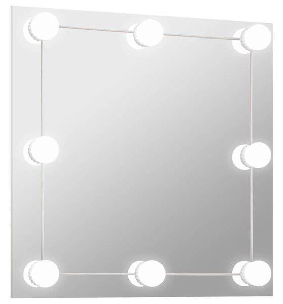 Nástěnné zrcadlo s LED osvětlením čtvercové sklo 3078638