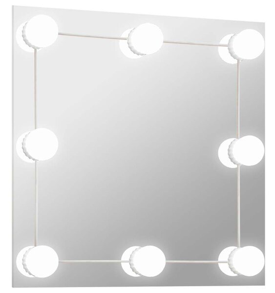 Nástěnné zrcadlo s LED osvětlením čtvercové sklo 3078635