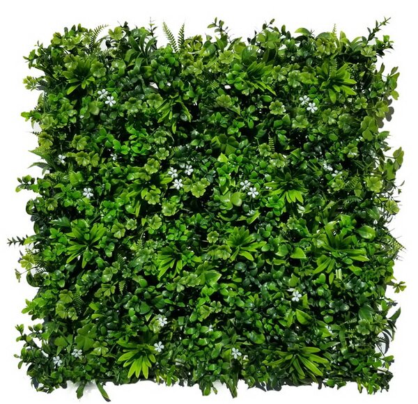Umělá živá zelená stěna MIX ROSTLIN Premium 5, 4ks dílce 50x50cm, plocha 1m2