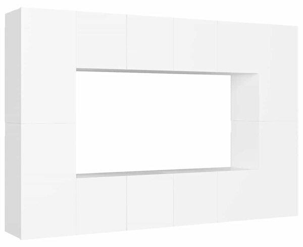 8dílný set TV skříněk bílý kompozitní dřevo 3078668