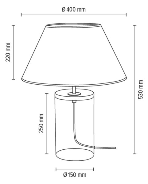 BRITOP Stolní lampa VASO JUTE, v. 53 cm, 1xE27