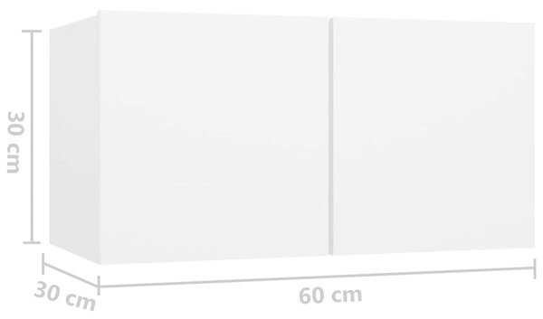 6dílný set TV skříněk bílý kompozitní dřevo 3078682