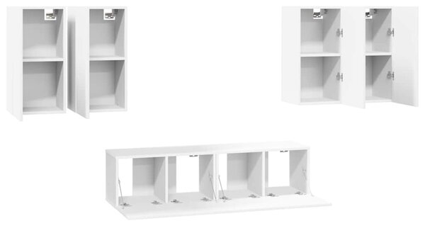 6dílný set TV skříněk bílý kompozitní dřevo 3078679
