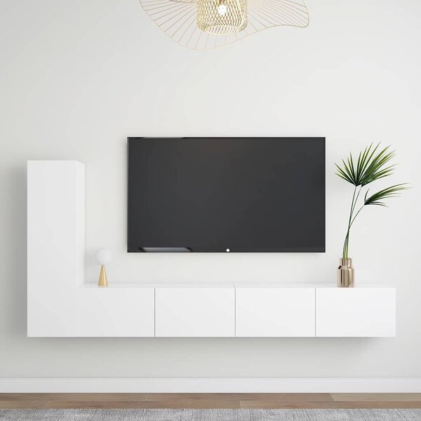 3dílný set TV skříněk bílý kompozitní dřevo 3078675