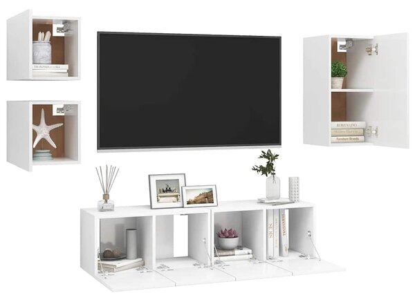5dílný set TV skříněk bílý kompozitní dřevo 3078695