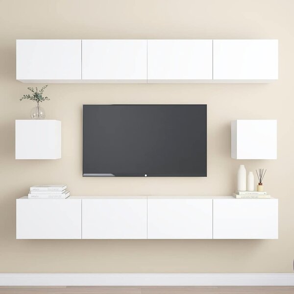 6dílný set TV skříněk bílý kompozitní dřevo 3078684