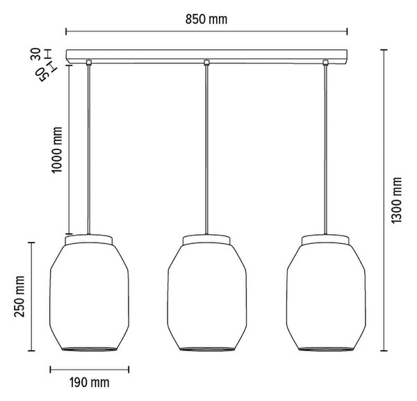 BRITOP Závěsné svítidlo VASO JUTE, š. 85 cm, 3xE27