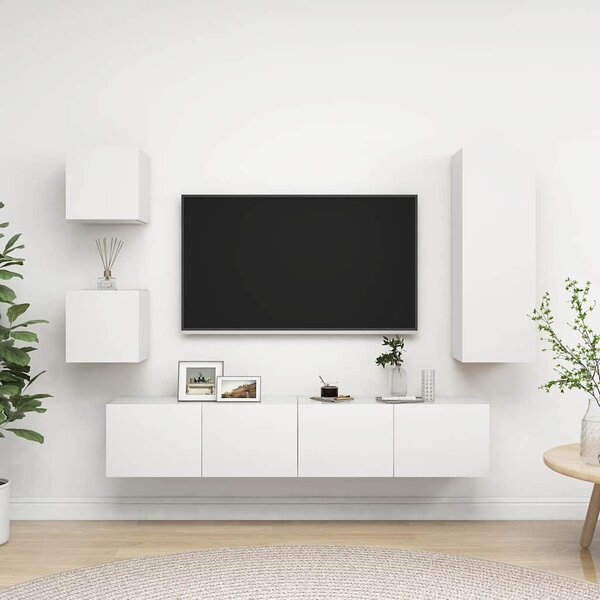 5dílný set TV skříněk bílý kompozitní dřevo 3078696