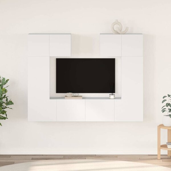 6dílný set TV skříněk bílý kompozitní dřevo 3078698