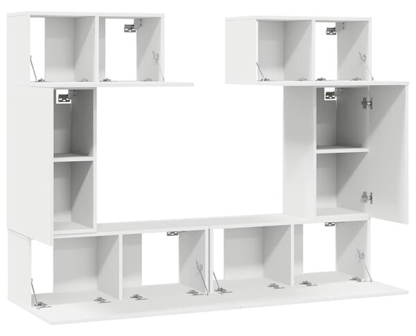 6dílný set TV skříněk bílý kompozitní dřevo 3078698