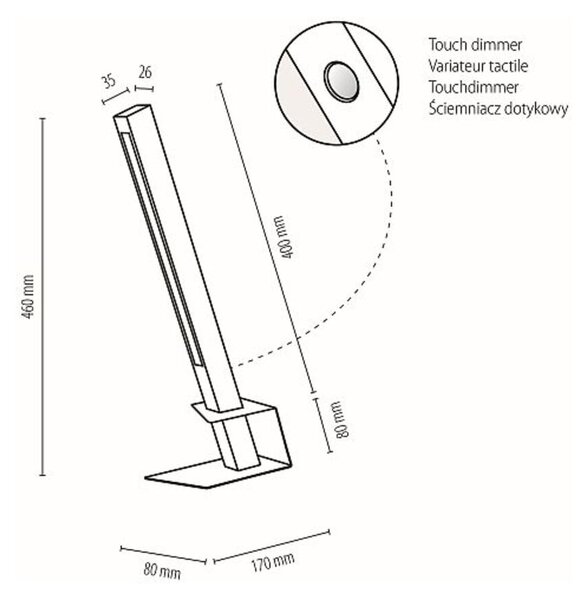BRITOP Stolní LED lampa RAPID 4,5W, v. 46 cm, CRI80
