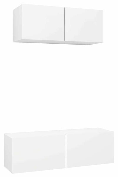 2dílný set TV skříněk bílý kompozitní dřevo 3078702
