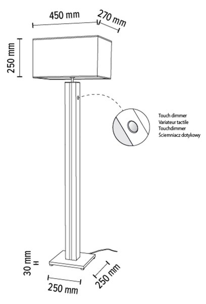 BRITOP Stojací lampa FLAME, 1xE27 max.60W + 1xLED 16W