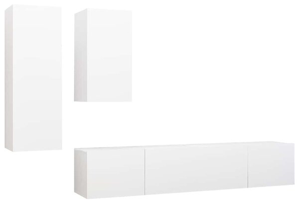 4dílný set TV skříněk bílý kompozitní dřevo 3078732