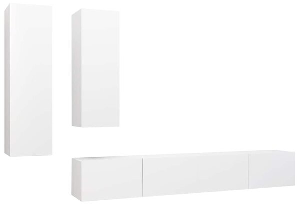 4dílný set TV skříněk bílý kompozitní dřevo 3078733