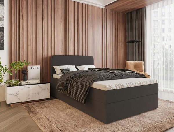 AMERICKÁ POSTEL, 120/200 cm, antracitová MID.YOU - Postele s úložným prostorem, Online Only