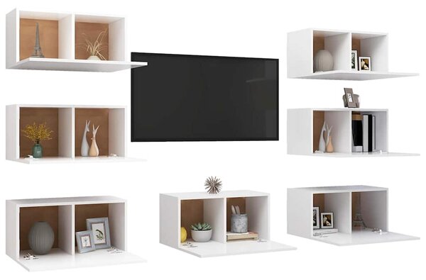 TV skříňky 7 ks bílé 30,5 x 30 x 60 cm kompozitní dřevo 3078743
