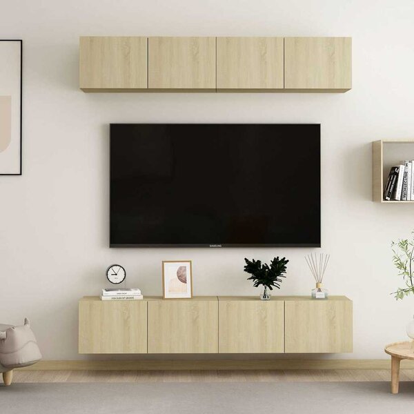 TV skříňky 4 ks dub sonoma 80 x 30 x 30 cm kompozitní dřevo 3078955