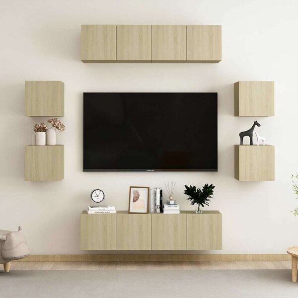 8dílný set TV skříněk dub sonoma kompozitní dřevo 3078961