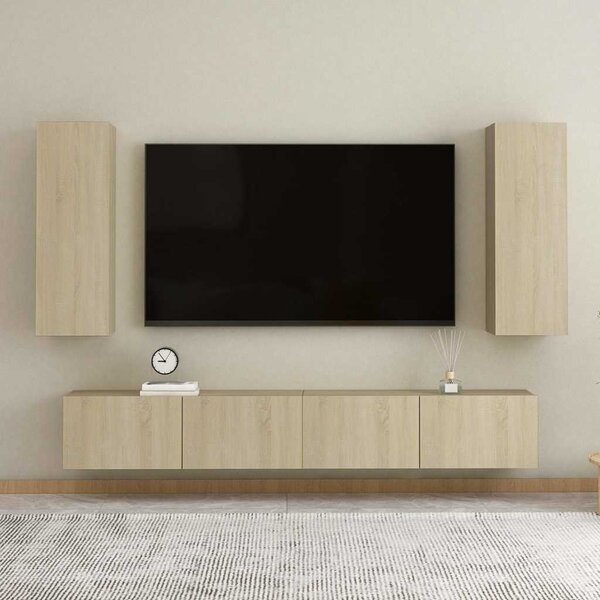 4dílný set TV skříněk dub sonoma kompozitní dřevo 3078959