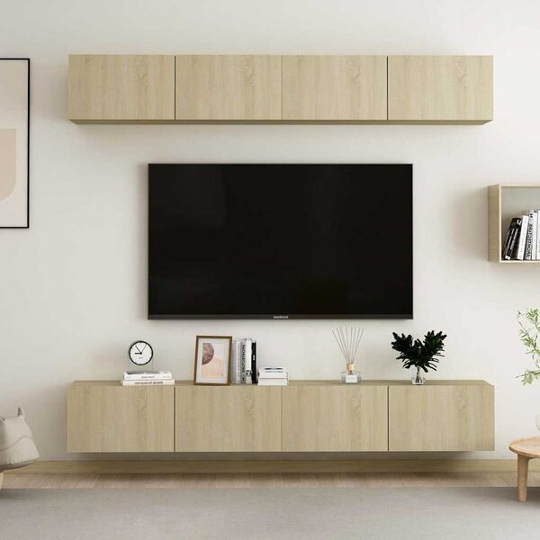 TV skříňky 4 ks dub sonoma 100 x 30 x 30 cm kompozitní dřevo 3078956