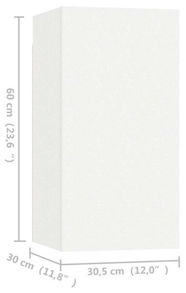 TV skříňky 4 ks bílé 30,5 x 30 x 60 cm kompozitní dřevo 3078740