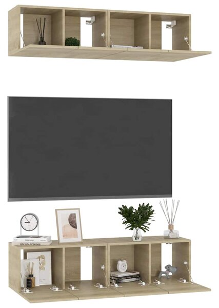 TV skříňky 4 ks dub sonoma 60 x 30 x 30 cm kompozitní dřevo 3078954