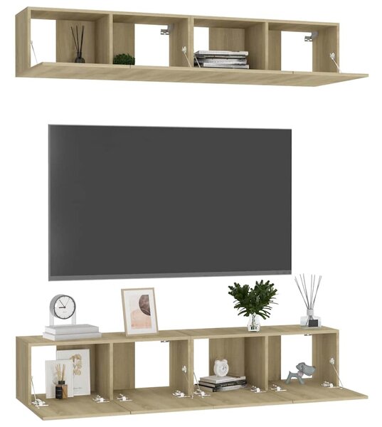 TV skříňky 4 ks dub sonoma 80 x 30 x 30 cm kompozitní dřevo 3078955