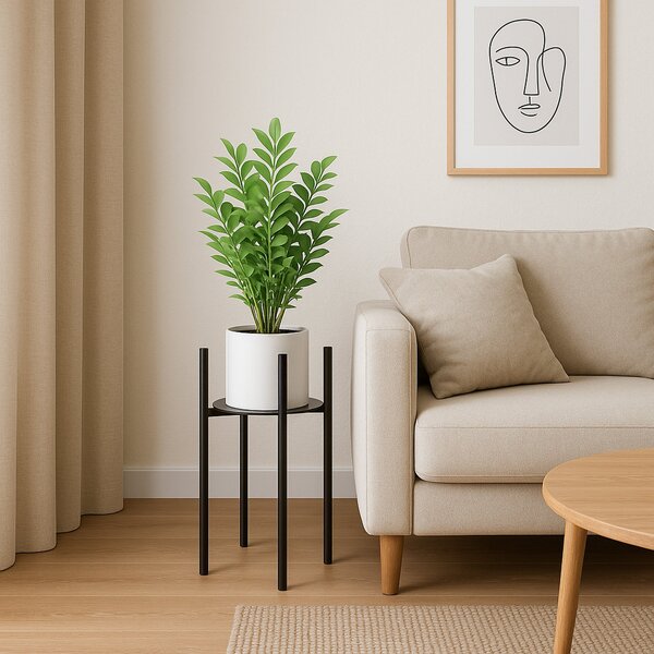 Loftový stojan na květiny TORRE 60 cm – černý