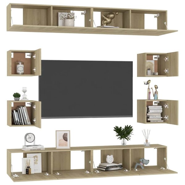 8dílný set TV skříněk dub sonoma kompozitní dřevo 3078964