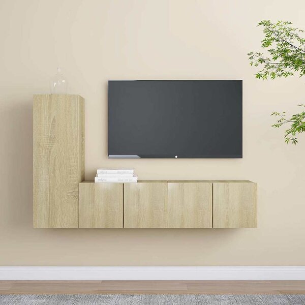 3dílný set TV skříněk dub sonoma kompozitní dřevo 3078988