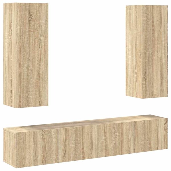 4dílný set TV skříněk dub sonoma kompozitní dřevo 3078981