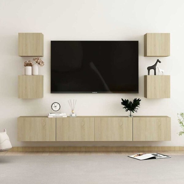 6dílný set TV skříněk dub sonoma kompozitní dřevo 3078978